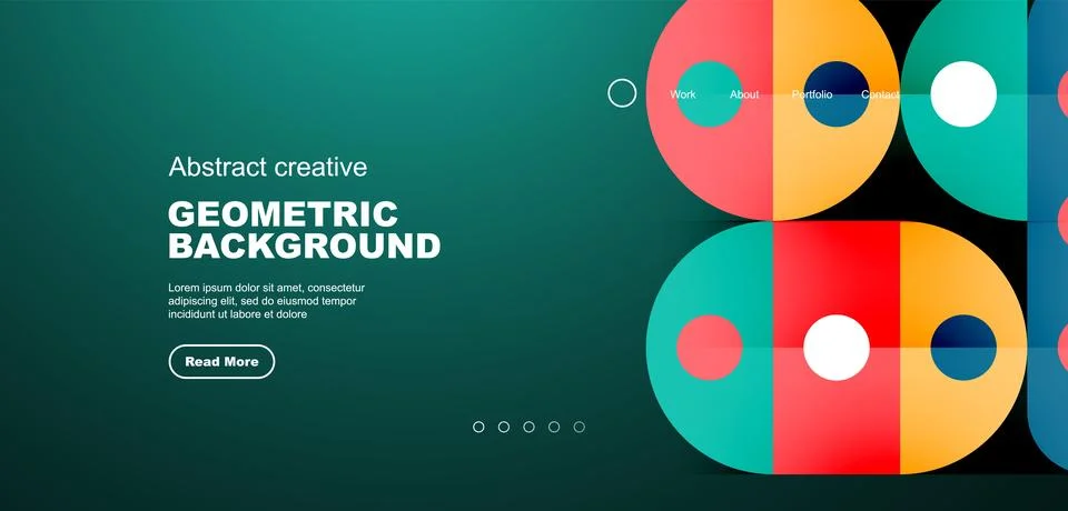 Simple circles and round elements pattern. Minimalist design geometric landing 스톡 일러스트