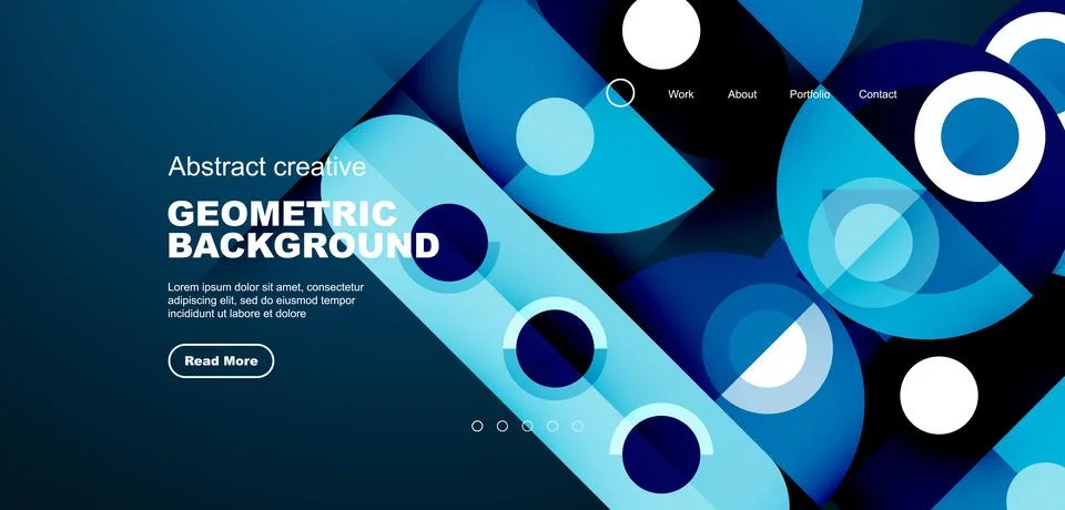 Simple circles and round elements pattern. Minimalist design geometric landing Illustrazione stock