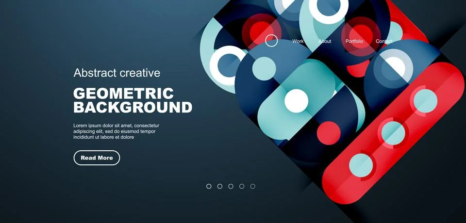 Simple circles and round elements pattern. Minimalist design geometric landing イラスト素材