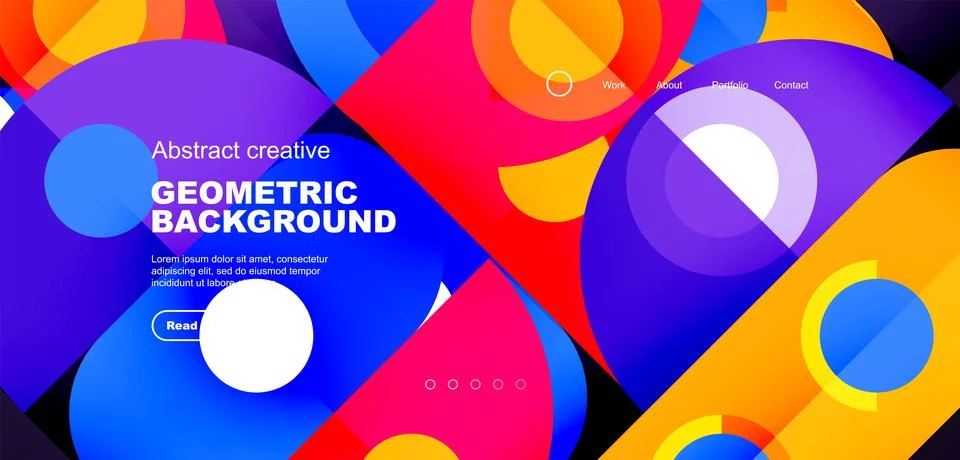 Simple circles and round elements pattern. Minimalist design geometric landing イラスト素材