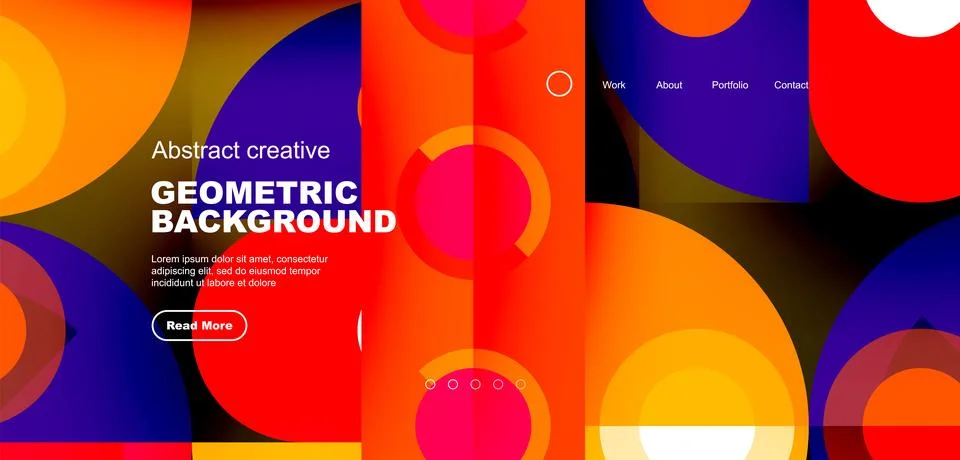 Simple circles and round elements pattern. Minimalist design geometric landing イラスト素材