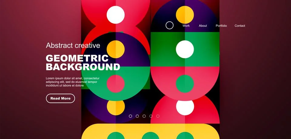 Simple circles and round elements pattern. Minimalist design geometric landing イラスト素材