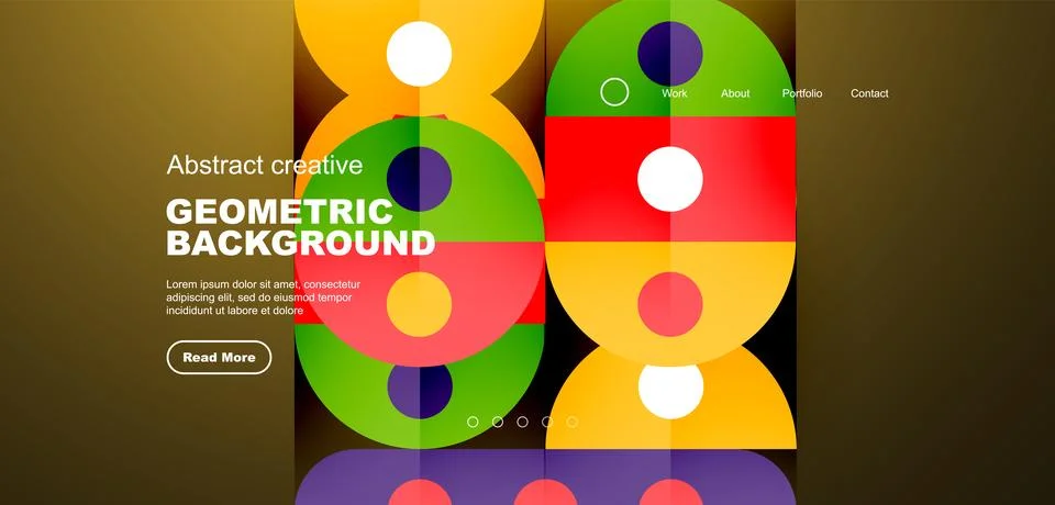 Simple circles and round elements pattern. Minimalist design geometric landing イラスト素材