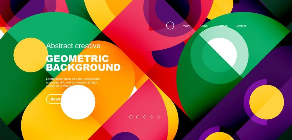 Simple circles and round elements pattern. Minimalist design geometric landing 스톡 일러스트