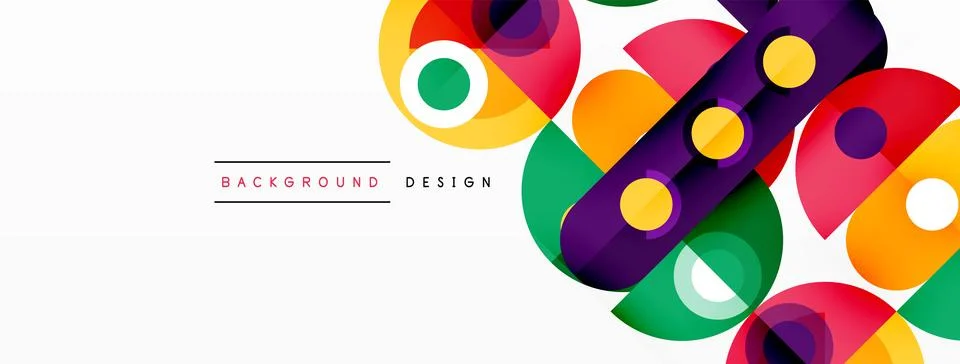 Simple circles and round elements pattern. Minimalist design geometric landing 스톡 일러스트