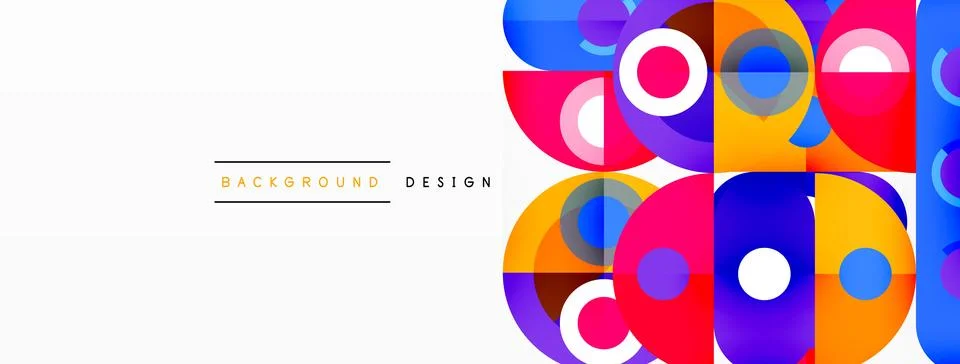 Simple circles and round elements pattern. Minimalist design geometric landing 스톡 일러스트