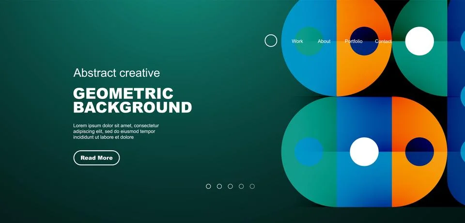 Simple circles and round elements pattern. Minimalist design geometric landing 스톡 일러스트