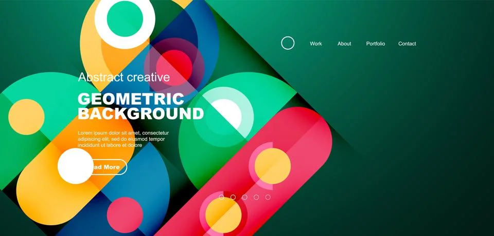 Simple circles and round elements pattern. Minimalist design geometric landing 스톡 일러스트