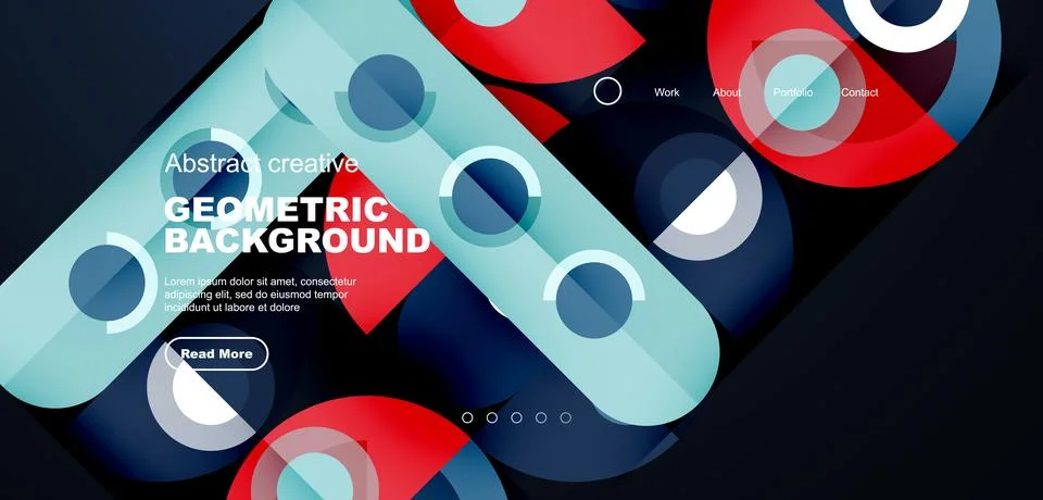 Simple circles and round elements pattern. Minimalist design geometric landing Illustrazione stock