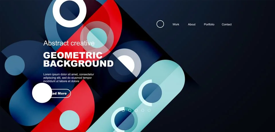 Simple circles and round elements pattern. Minimalist design geometric landing イラスト素材