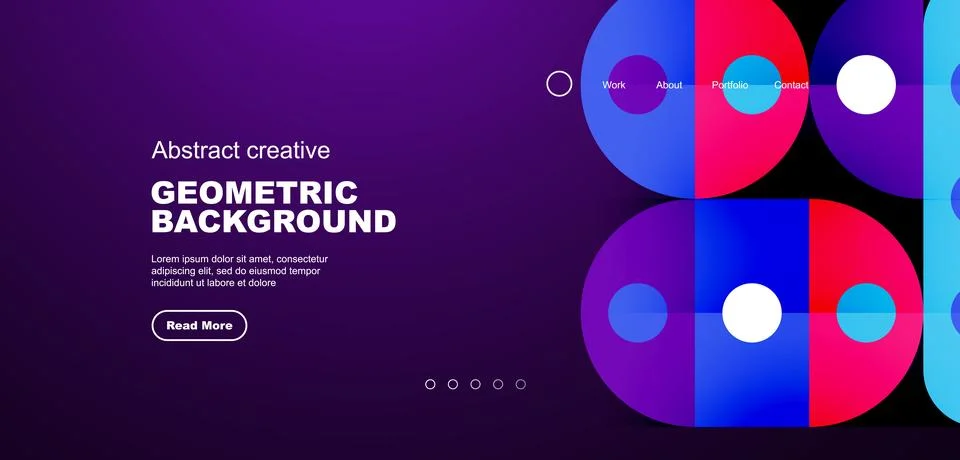 Simple circles and round elements pattern. Minimalist design geometric landing 스톡 일러스트