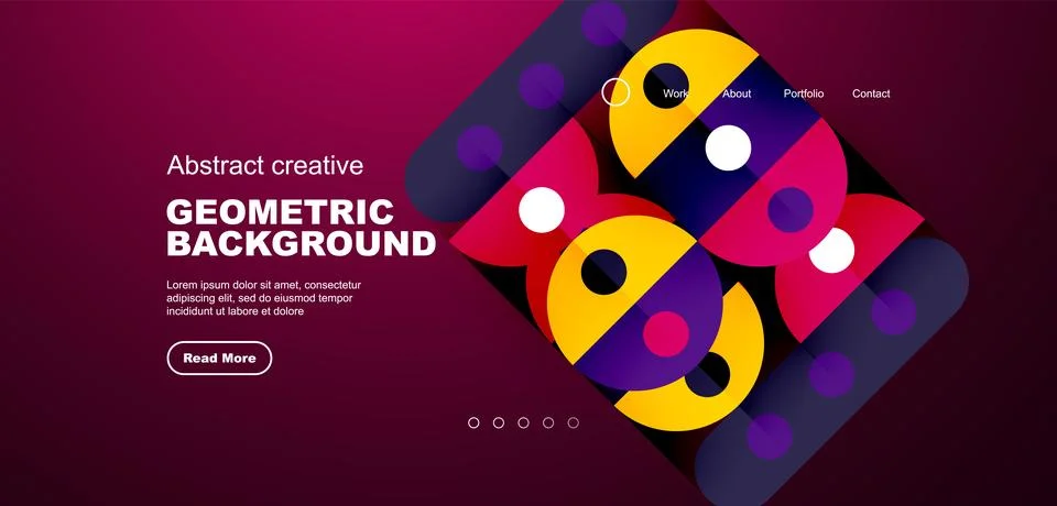 Simple circles and round elements pattern. Minimalist design geometric landing 스톡 일러스트