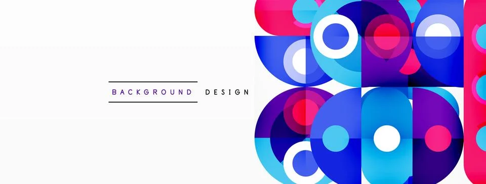 Simple circles and round elements pattern. Minimalist design geometric landing 스톡 일러스트