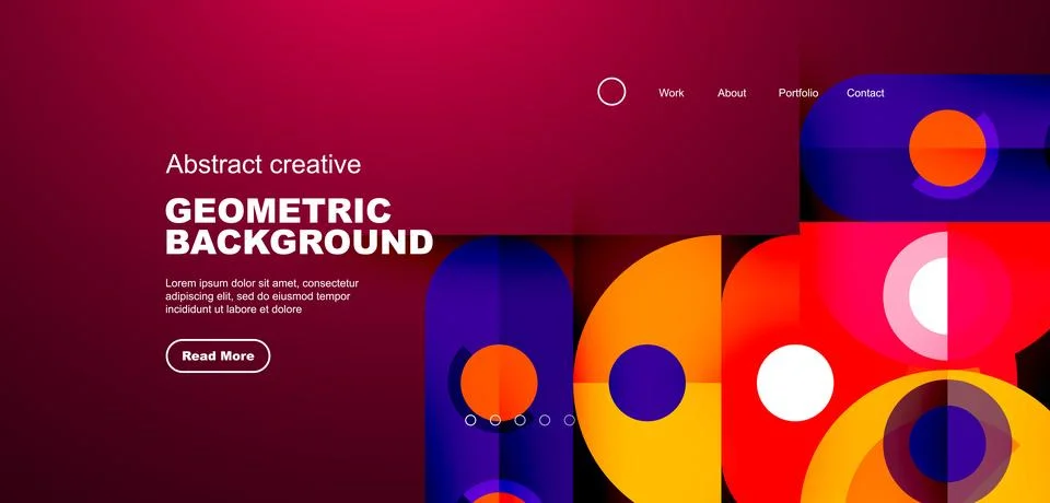 Simple circles and round elements pattern. Minimalist design geometric landing Stock Illustration