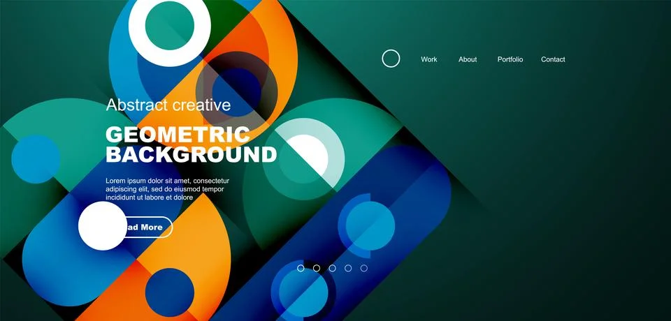 Simple circles and round elements pattern. Minimalist design geometric landing イラスト素材