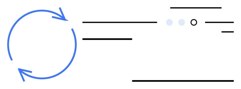 Simple Circular Arrows with Horizontal Lines Depicting Continuous Process F.. Stock Illustration