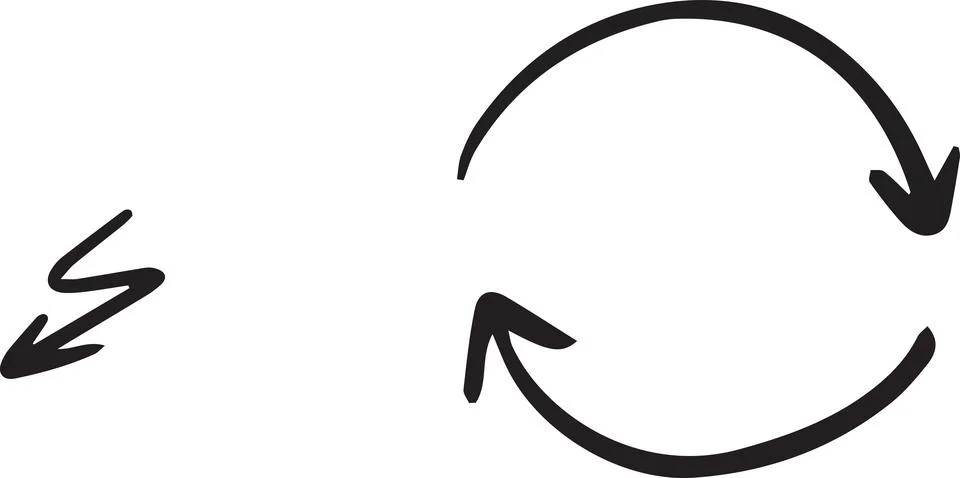 Simple circular arrows icon with one zigzag arrow Stockillustratie