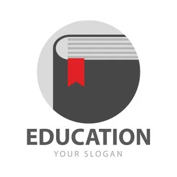 Simple Circular Book Logo Vector Graphic Stock Illustration