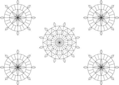 Simple Circular Geometric Design Outline イラスト素材
