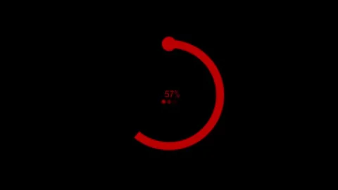 Simple circular loading progress indicator showing percent completion animati 動画素材 336909948