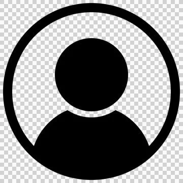 Simple circular user, person shape icon (black) Stock Illustration
