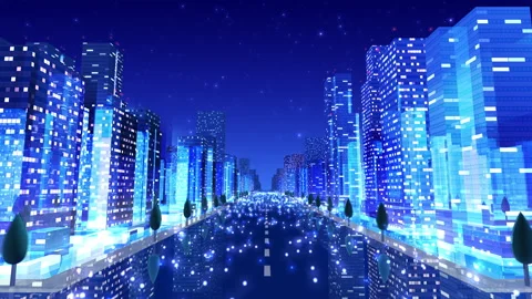 Simple City 20 Night Aa3 Stock Footage 136568445