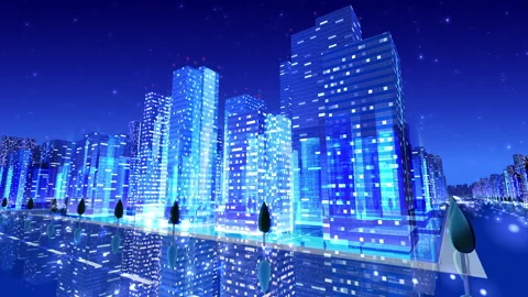 Simple City 20 Night Ca3 Stock Footage 136568904