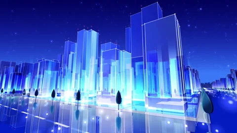 Simple City 20 Night Cc3 Stock Footage 136582333