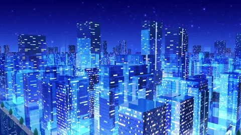 Simple City 20 Night Ga3 Stock Footage 136585308
