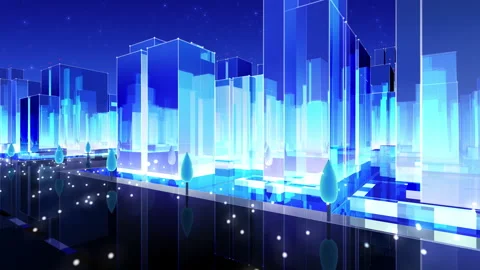 Simple City 20 Night HaC3 Stock Footage 136565624