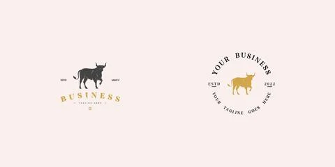 Simple classic bull logo with two looks Stock Illustration