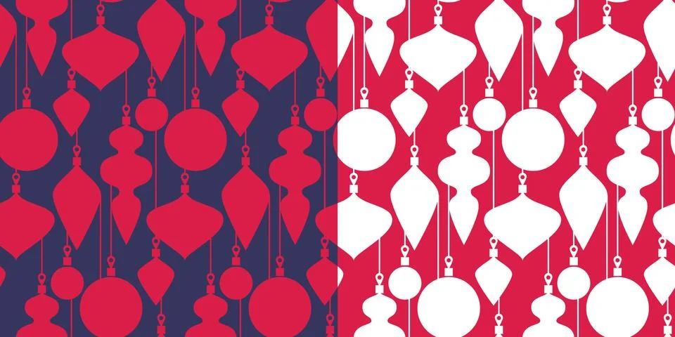 Simple classic xmas seamless pattern set Stock Illustration