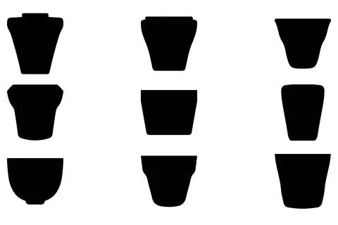 Simple Clay pot icon set Stock Illustration