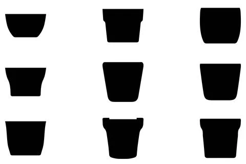 Simple Clay pot icon set Stock Illustration
