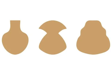 Simple clay pot icon set Stock Illustration