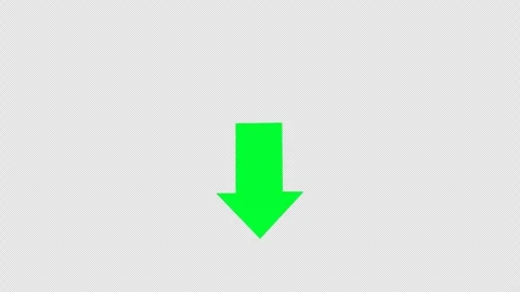 A simple, clean animation of a green arrow pointing downwards, Direction Pointer Stock Footage 304738563