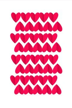 Simple clean card with hearts Stock Illustration