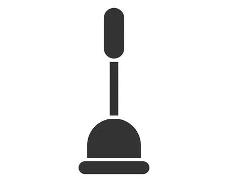 Simple, clean graphic of a plunger. Symbol of unblocking, fixing problems, .. Stock Illustration