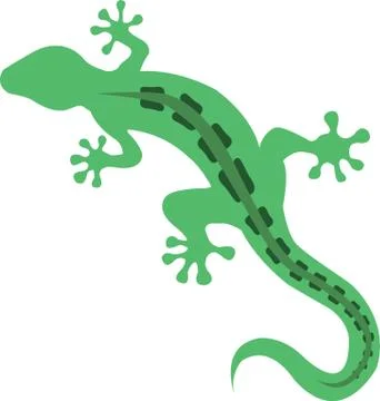 Simple Clean Green Gecko Lizard Stock Illustration