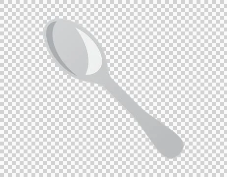 Simple, clean illustration of a silver spoon icon Stock Illustration