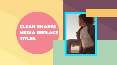 Simple Clean Shapes Media Replace Titles After Effects stock