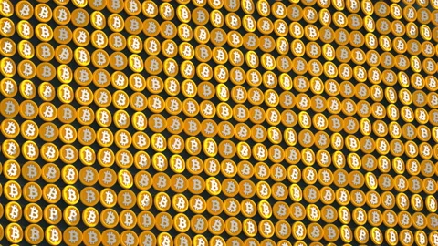 Simple clear style bitcoins appear 3D render animation Stock Footage 162876573