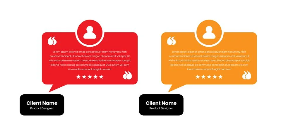 Simple client testimonial and customer review or quote presentation web car.. Illustration