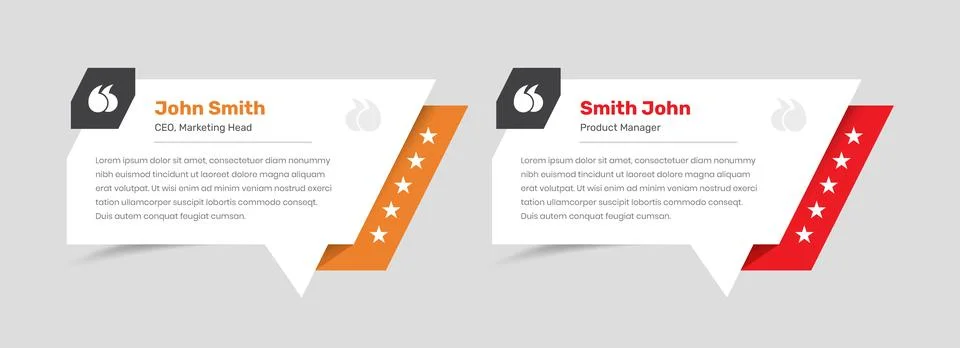 Simple Client Testimonial and Customer Feedback Template Design Illustrazione stock