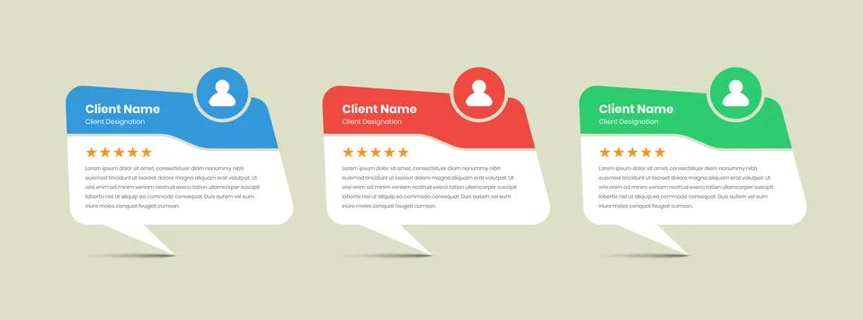 Simple client testimony or customer review feedback card template design Illustration