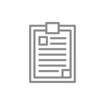 Simple clipboard, notepad line icon. Symbol and sign vector illustration design Stock Illustration