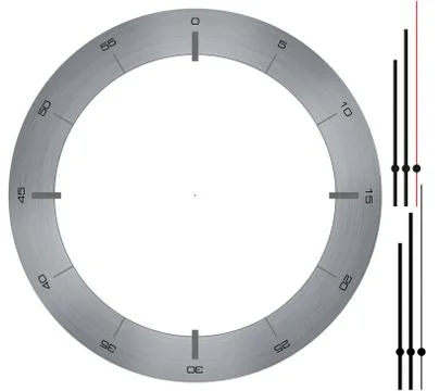 Simple clock with brushed metal dial Stock Illustration