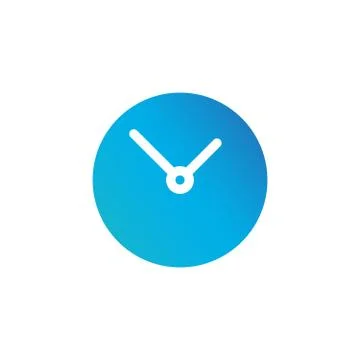 Simple Clock circle icon. Vector illustration isolated on white background. Stock Illustration