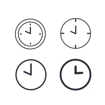Simple clock, clock icon isolated on white background Stock Illustration