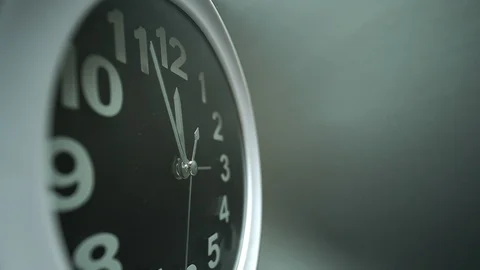 Simple clock dial close-up. Table business timer. Extreme macro with wide 9mm Stock Footage 122489944